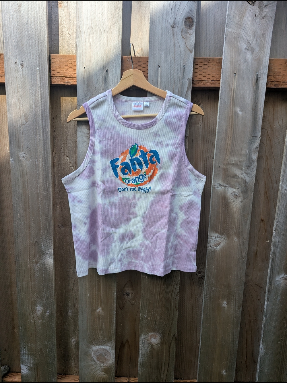 Coca Cola Fanta Tie-Dye Tank Top in Purple & White